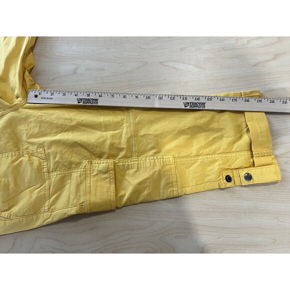 Cosmic Blue Love Yellow Cargo Crop Pants Womens Waist 27P - Picture 6 of 7